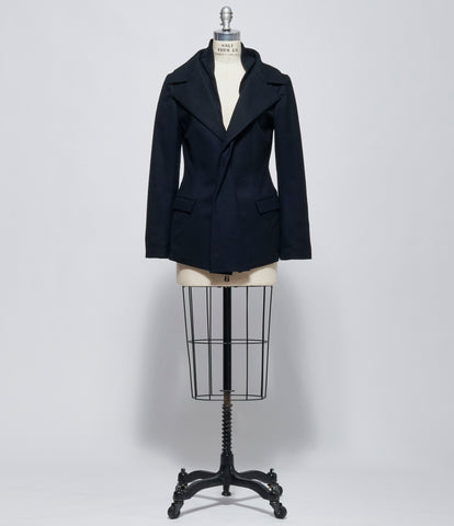 FW26 Yohji Yamamoto Womens Stole Detail Single Jacket Black