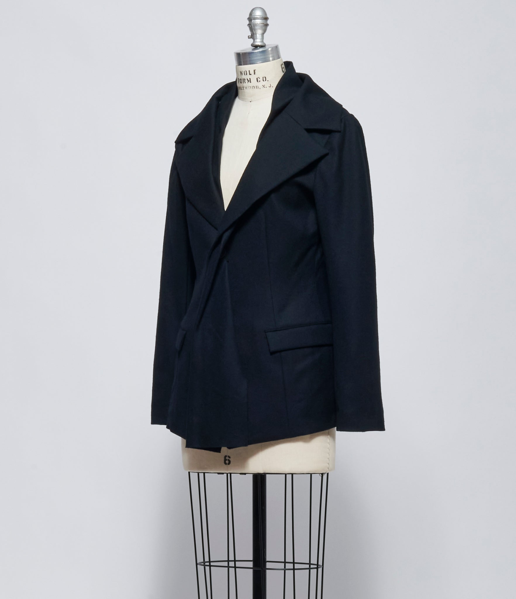 FW26 Yohji Yamamoto Womens Stole Detail Single Jacket Black