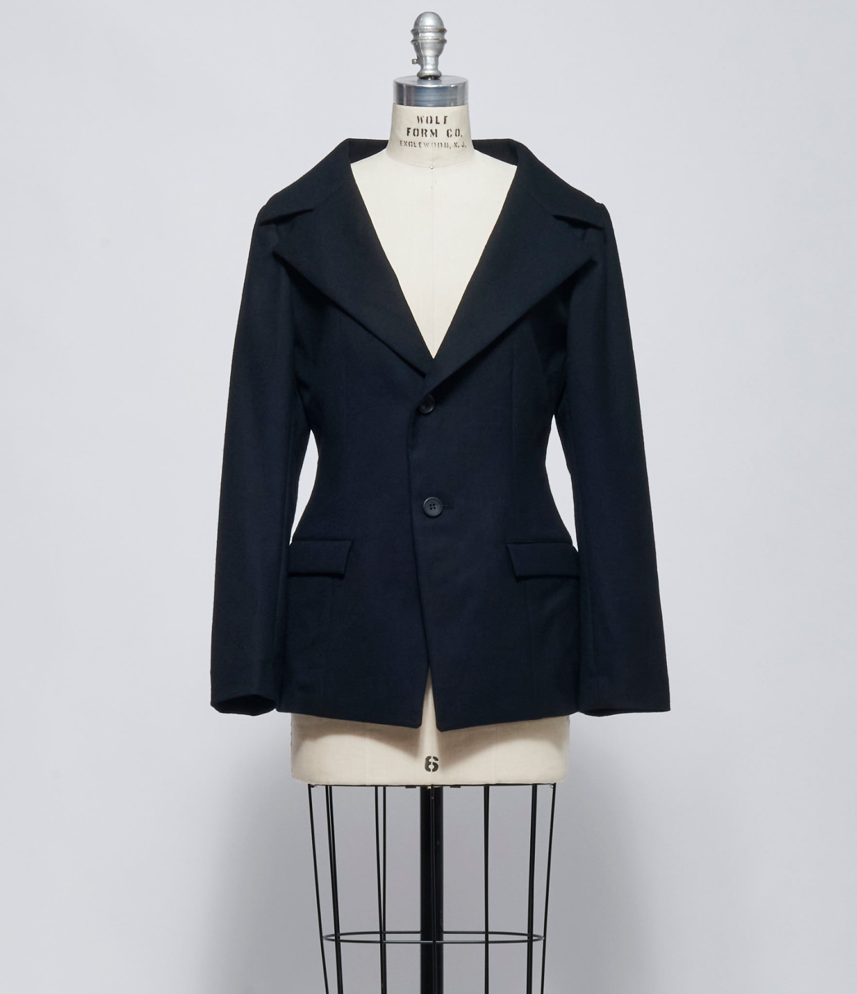 FW26 Yohji Yamamoto Womens Stole Detail Single Jacket Black