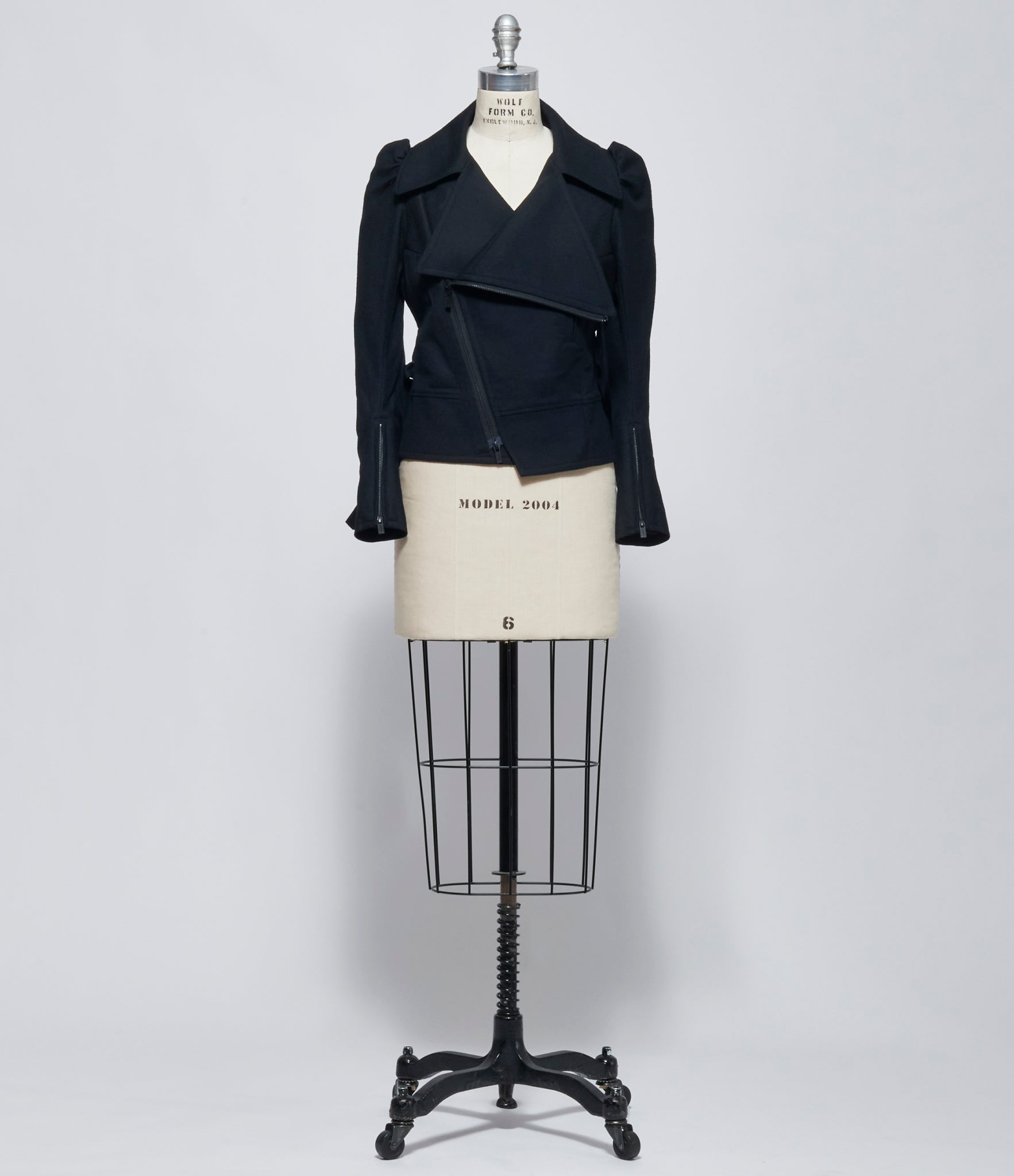 FW26 Yohji Yamamoto Womens Big Lapel Biker Jacket Black