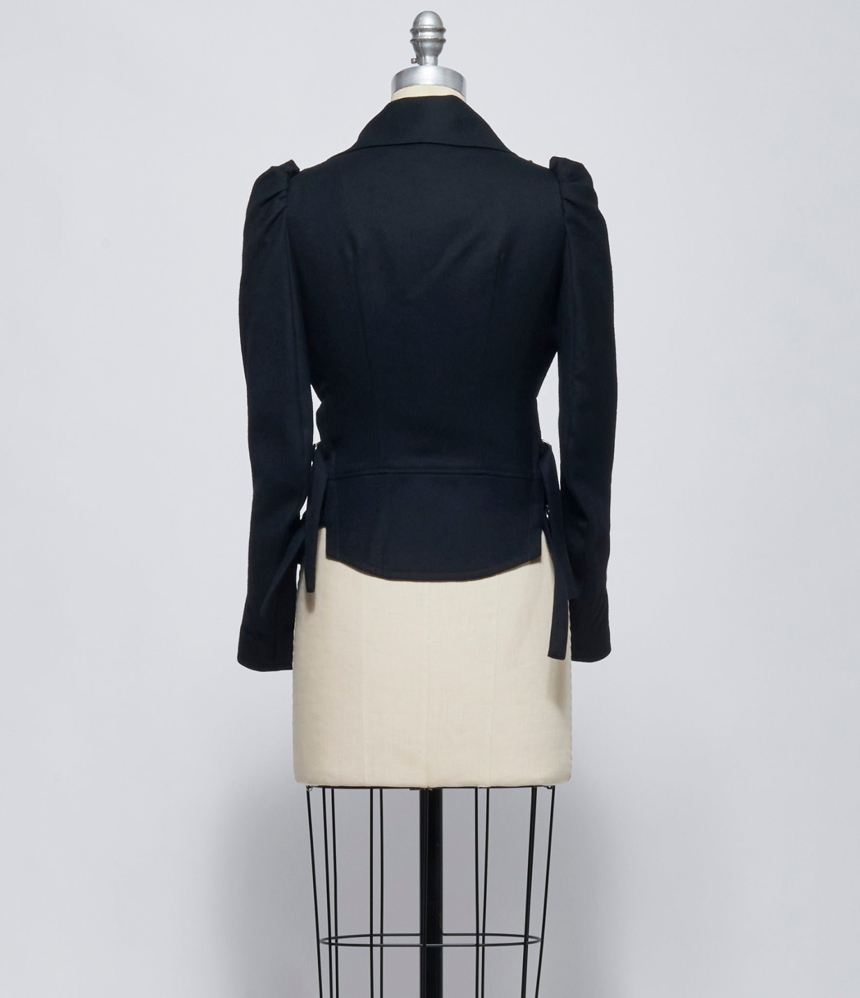 FW26 Yohji Yamamoto Womens Big Lapel Biker Jacket Black