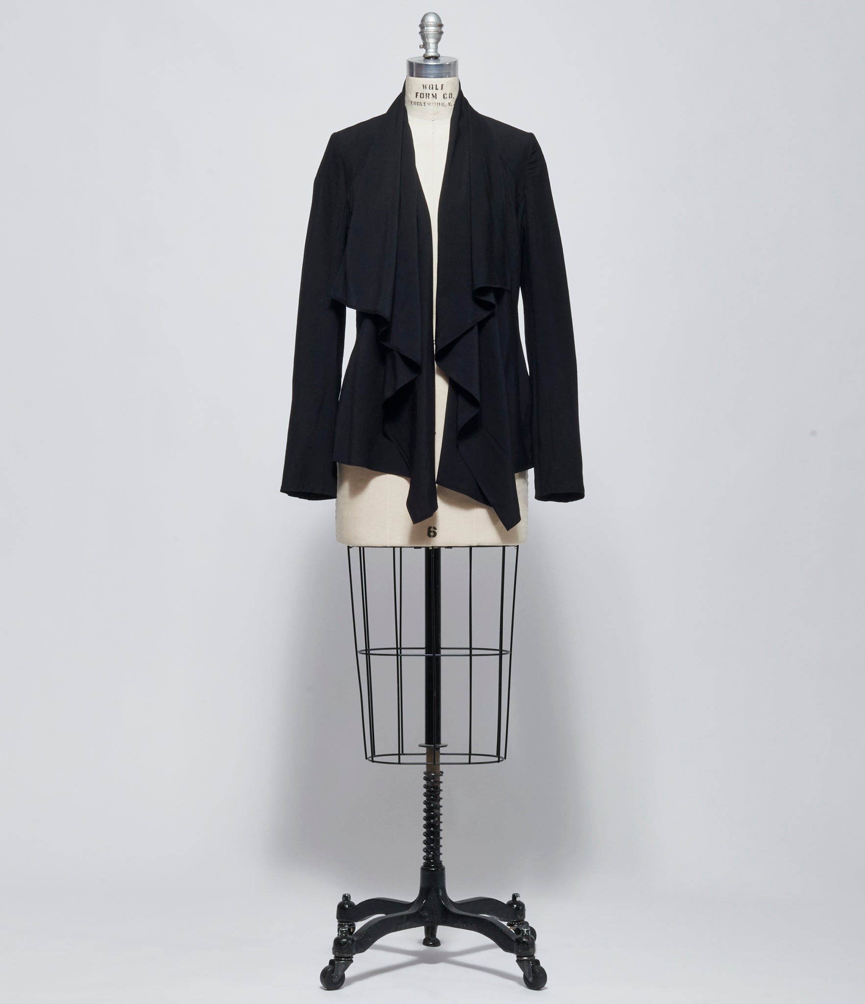 FW26 Yohji Yamamoto Womens Front Draped Detail Jacket Black