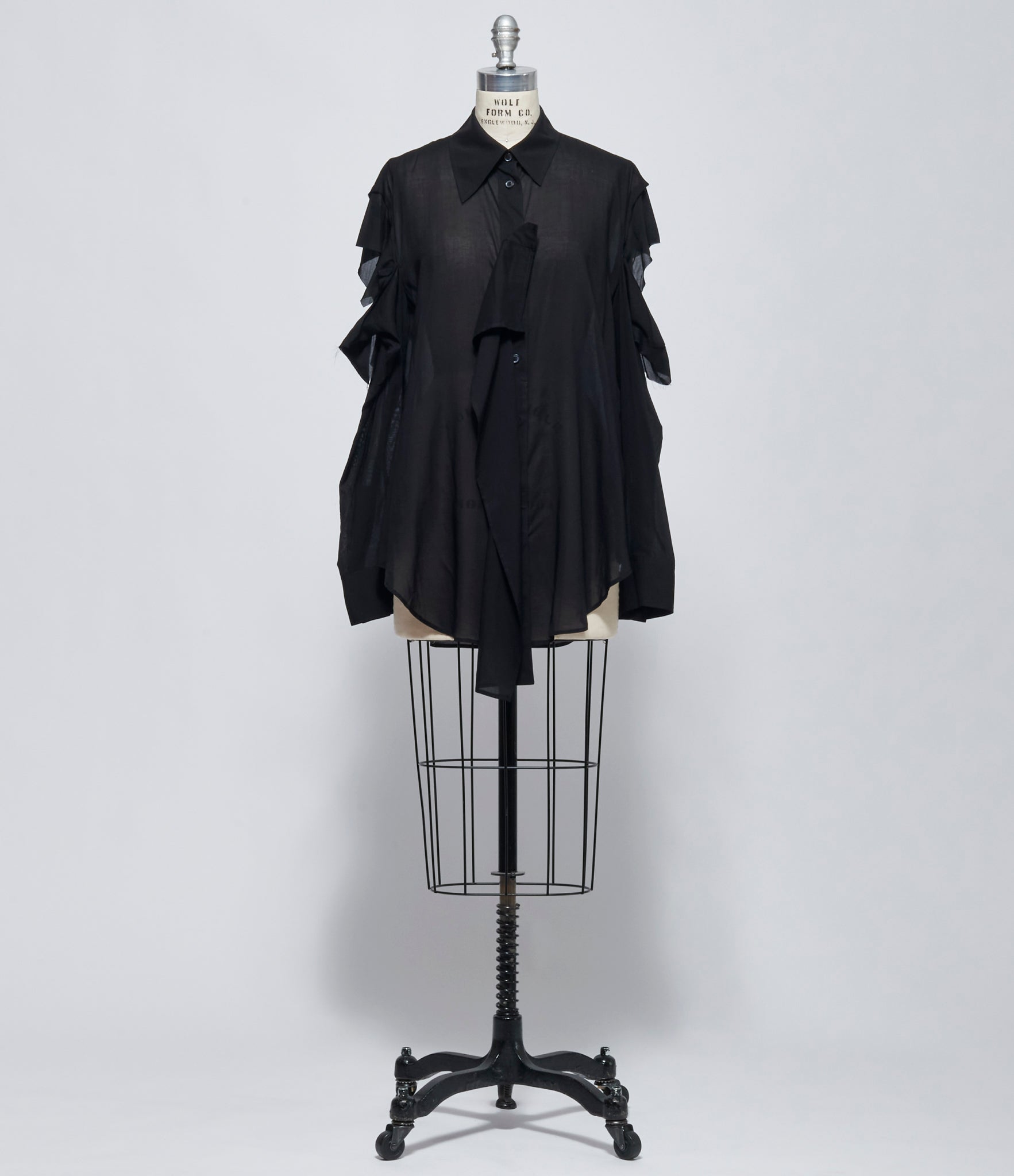 FW26 Yohji Yamamoto Womens O Shoulder Shirt Black