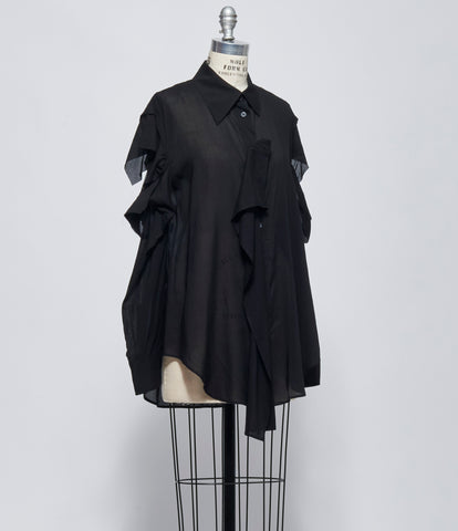 FW26 Yohji Yamamoto Womens O Shoulder Shirt Black