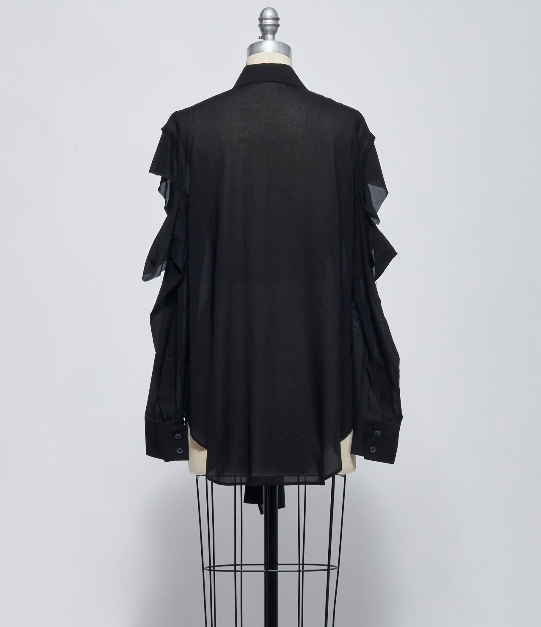 FW26 Yohji Yamamoto Womens O Shoulder Shirt Black