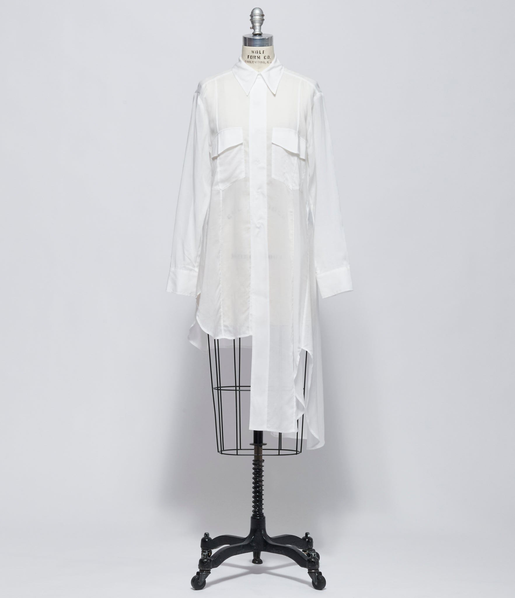 FW26 Yohji Yamamoto Womens L Flare Shirt Dress Off White