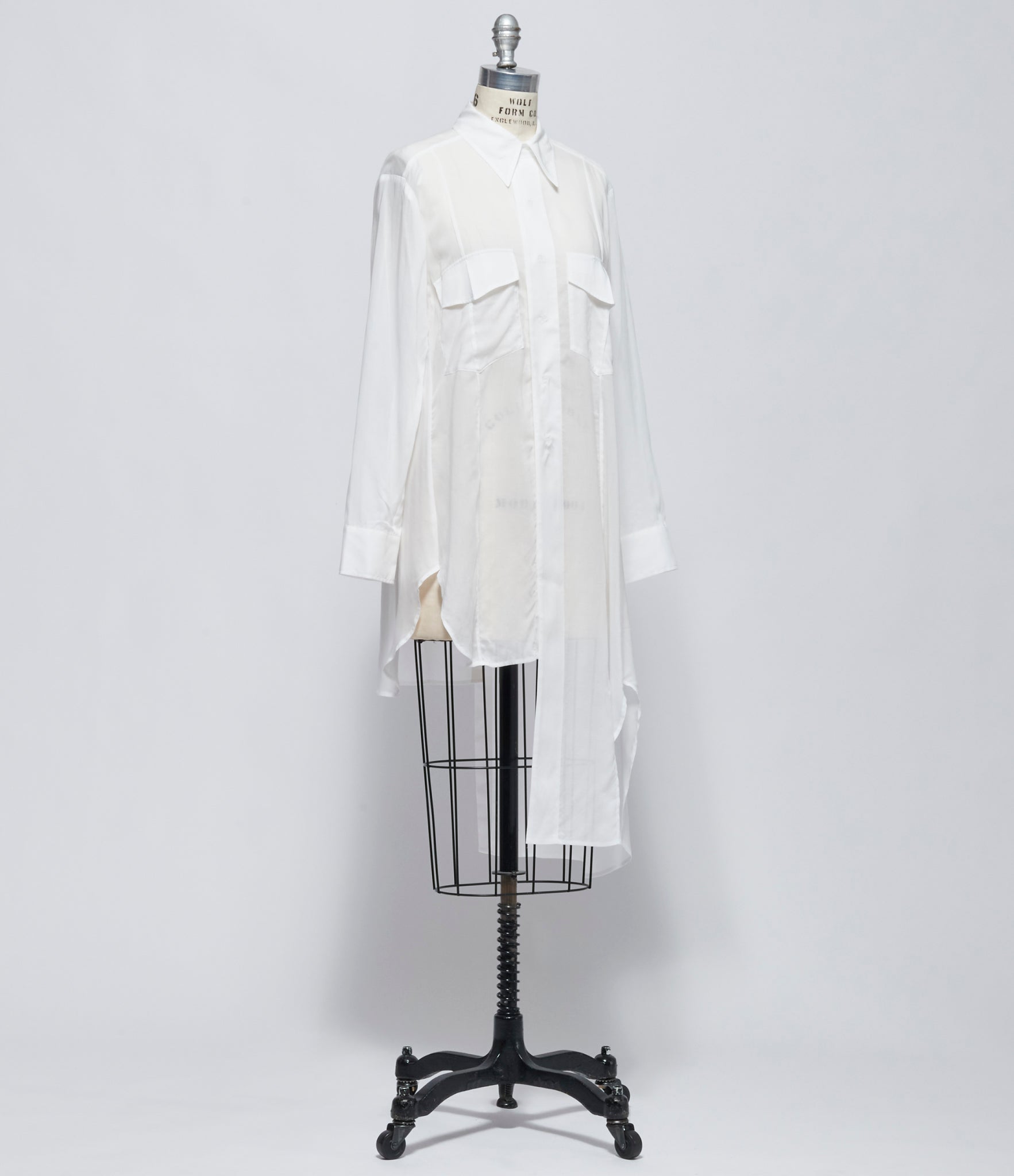 FW26 Yohji Yamamoto Womens L Flare Shirt Dress Off White