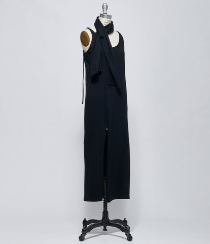 FW26 Yohji Yamamoto Womens Strap Slim Fit Dress Black 1