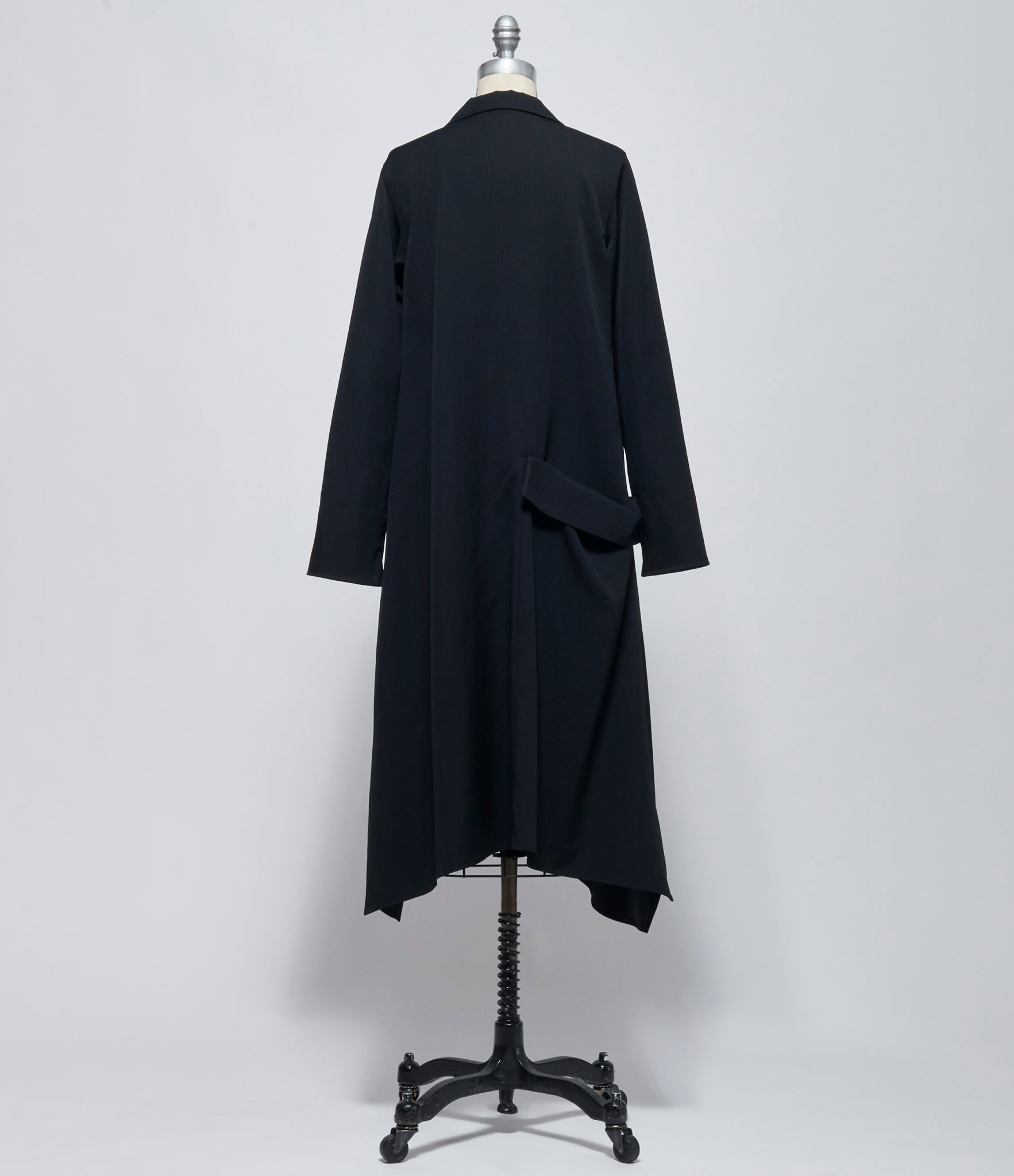 FW26 Yohji Yamamoto Womens R Drape Detail Shirt Dress Black
