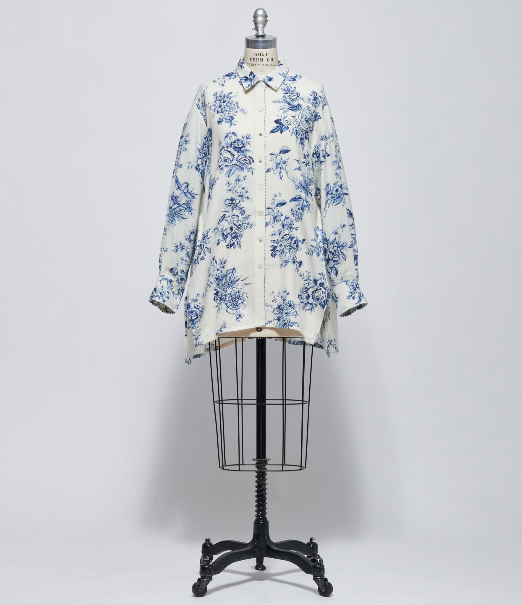 FW26 Pero Womens Shirt Ivory Floral Wool Shirt