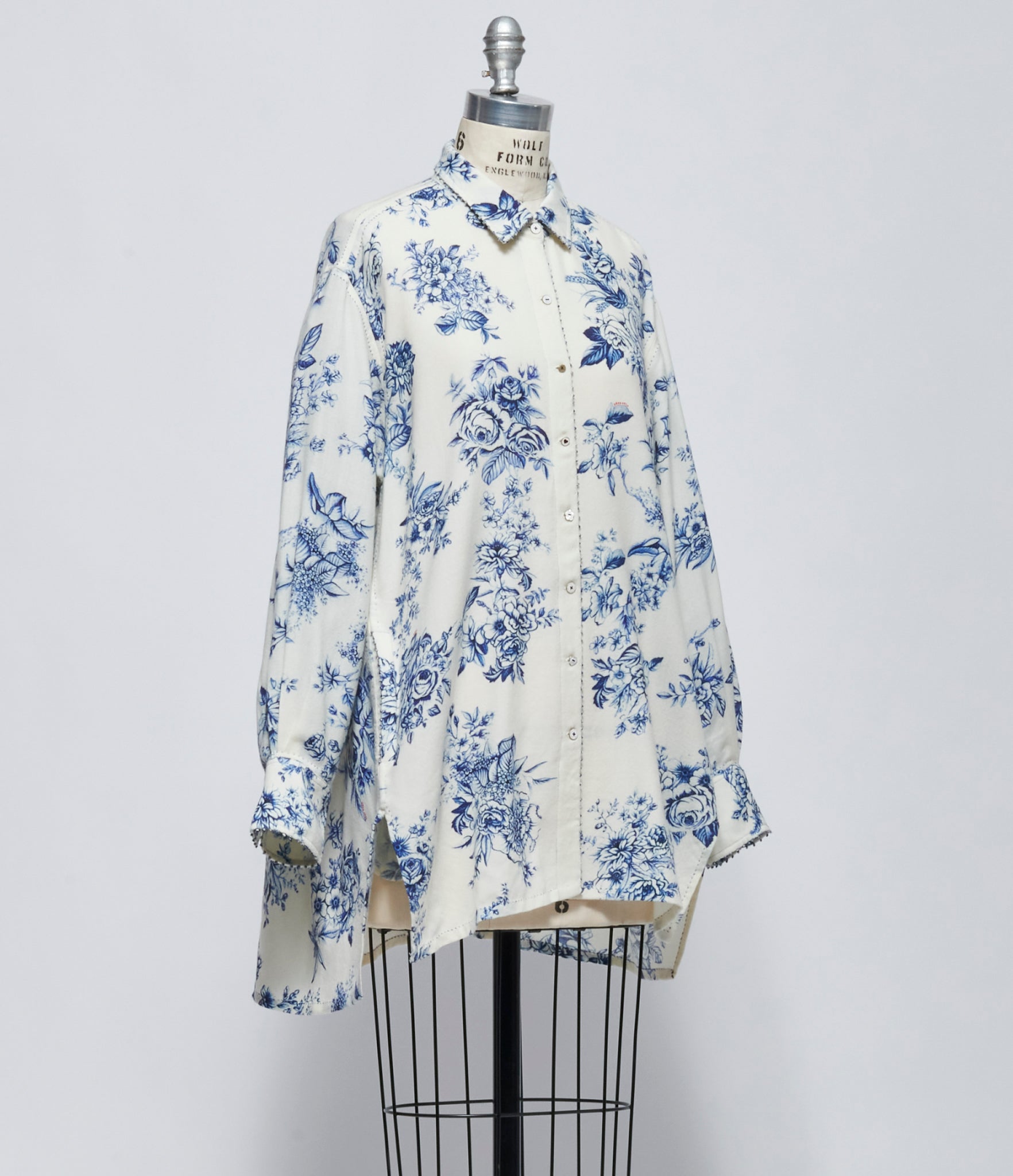 FW26 Pero Womens Shirt Ivory Floral Wool Shirt