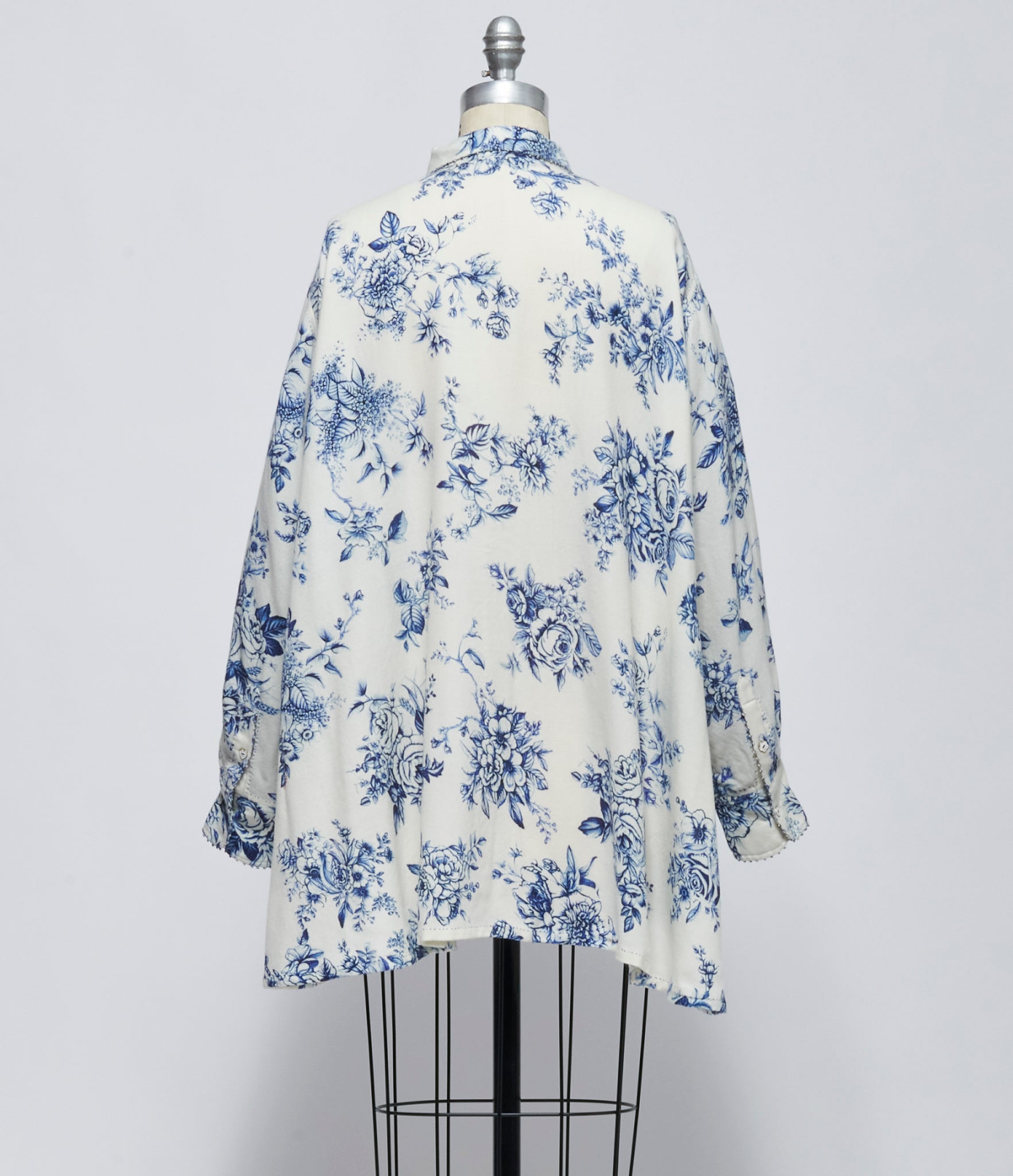 FW26 Pero Womens Shirt Ivory Floral Wool Shirt