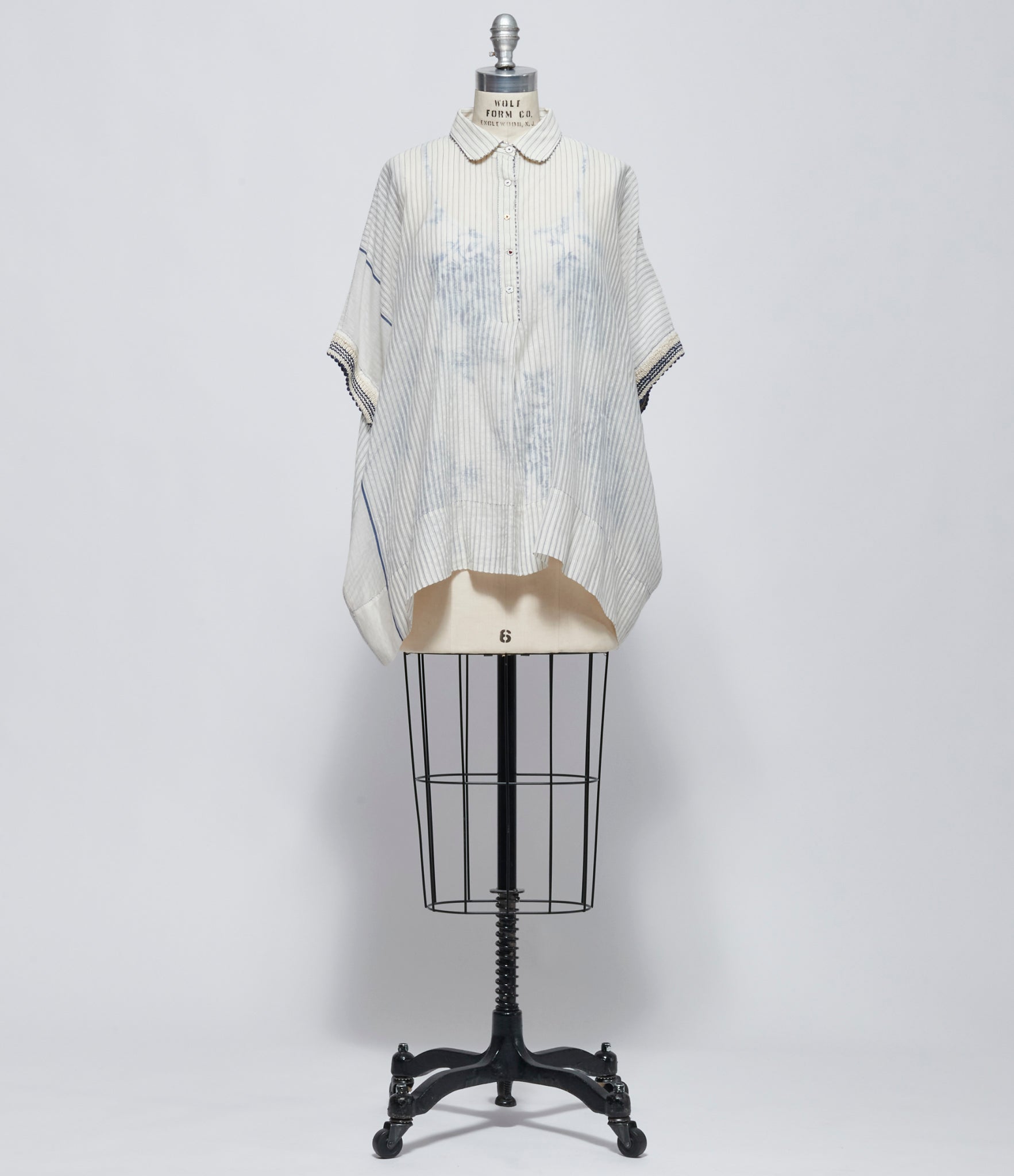 FW26 Pero Womens Ivory and Blue Cotton-Silk Blouse