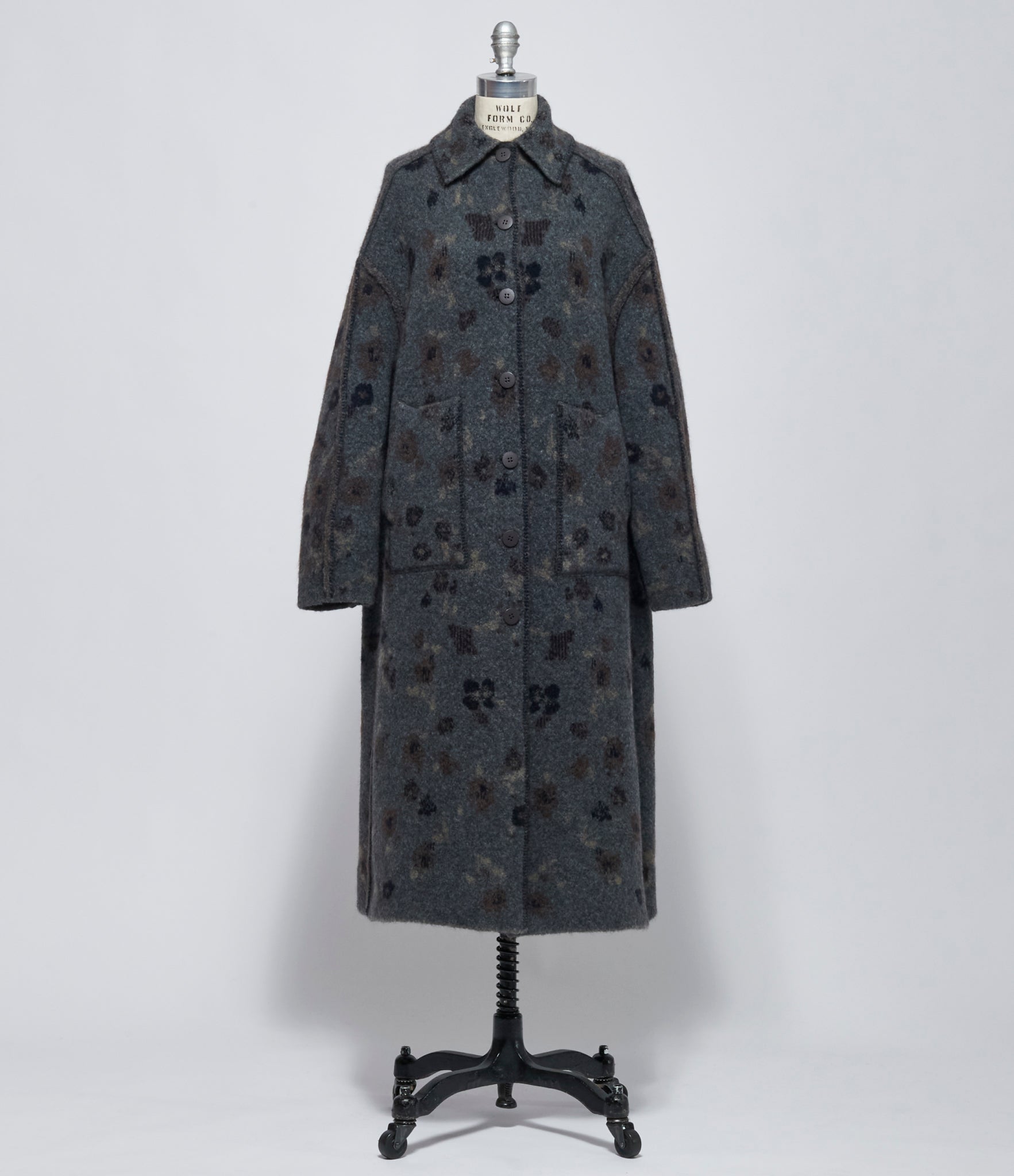 AW26 Boboutic Womens Navy Mix Re-Collecta Reversible Coat