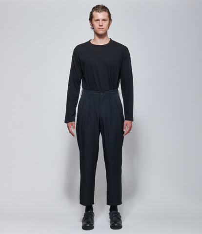 FW26 Yohji Yamamoto Mens 2 Tuck Suit Pants Black