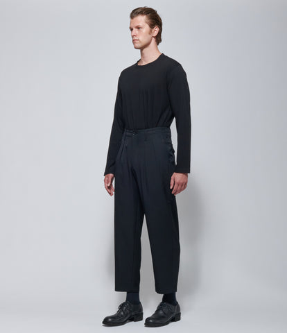 FW26 Yohji Yamamoto Mens 2 Tuck Suit Pants Black