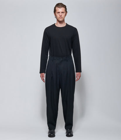 FW26 Yohji Yamamoto Mens 2 Tuck Pants Black