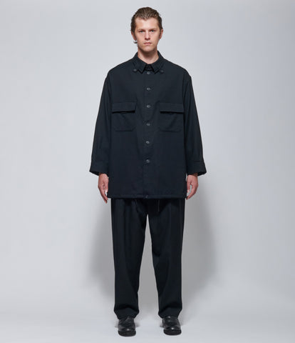 FW26 Yohji Yamamoto Mens Padded Blouson Shirt Black