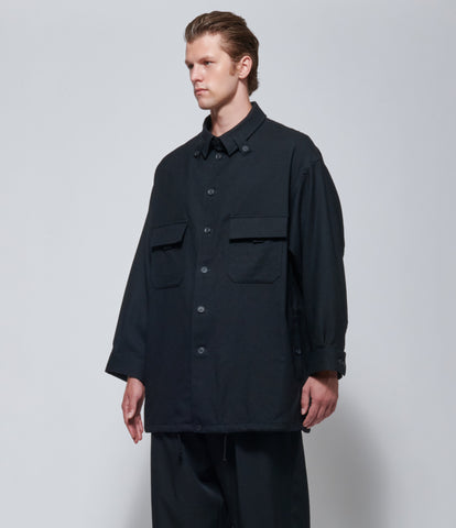FW26 Yohji Yamamoto Mens Padded Blouson Shirt Black