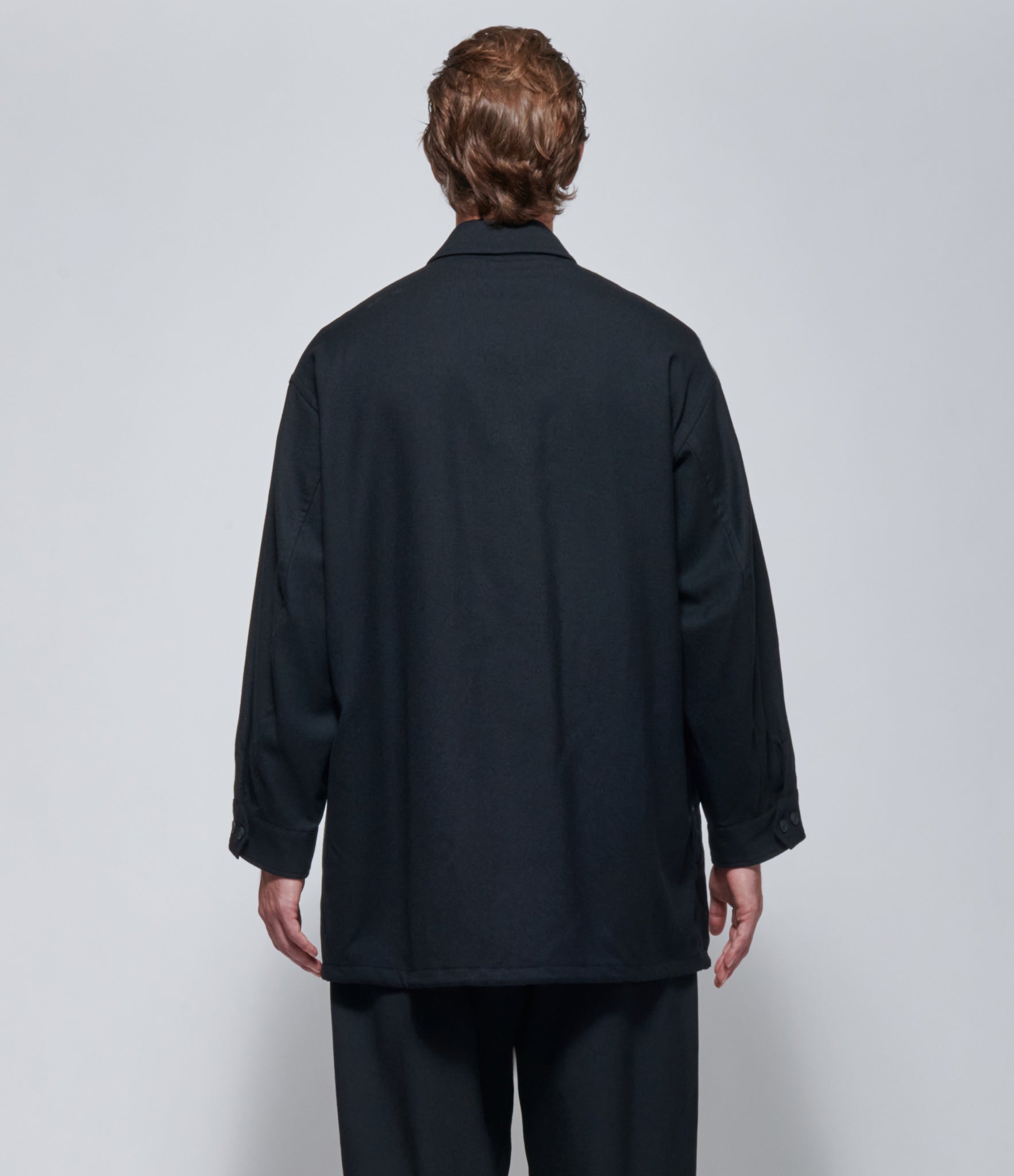 FW26 Yohji Yamamoto Mens Padded Blouson Shirt Black