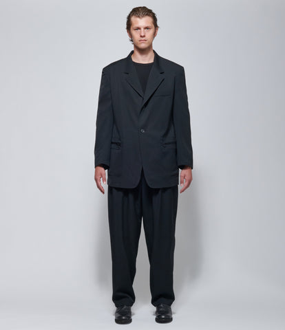 FW26 Yohji Yamamoto Lapel Panel 2-Button Jacket in Black