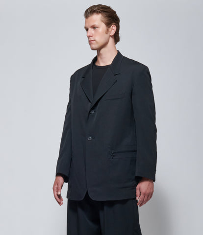 FW26 Yohji Yamamoto Lapel Panel 2-Button Jacket in Black