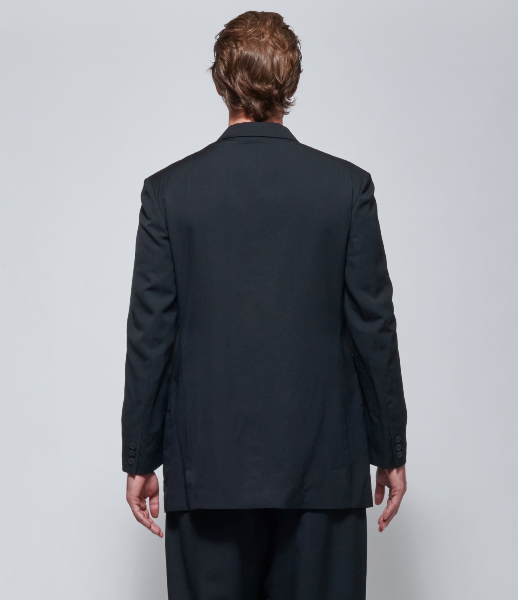 FW26 Yohji Yamamoto Lapel Panel 2-Button Jacket in Black