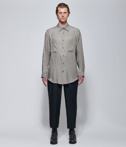 FW26 Yohji Yamamoto Mens Double Pocket Shirt Grey
