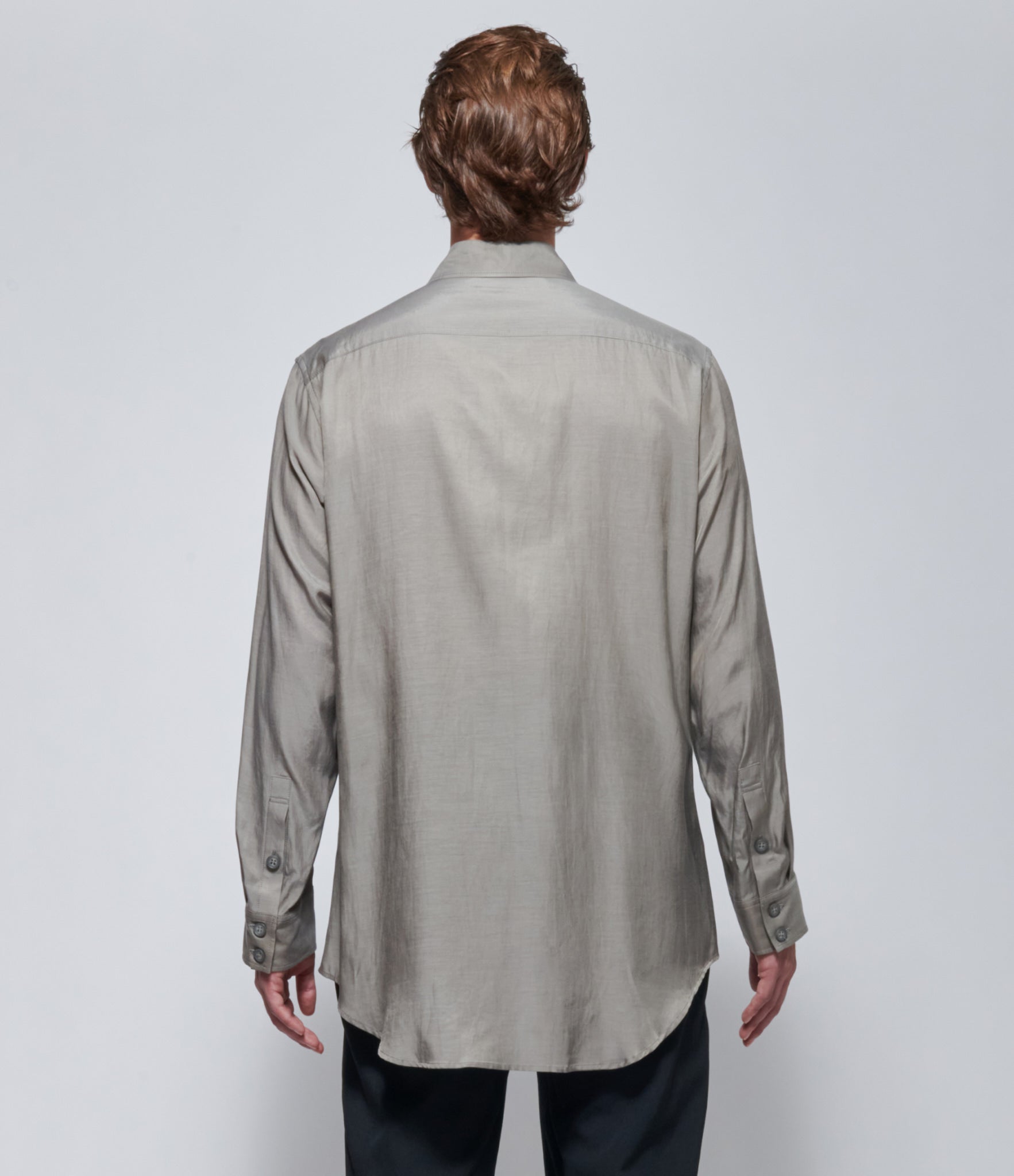 FW26 Yohji Yamamoto Mens Double Pocket Shirt Grey