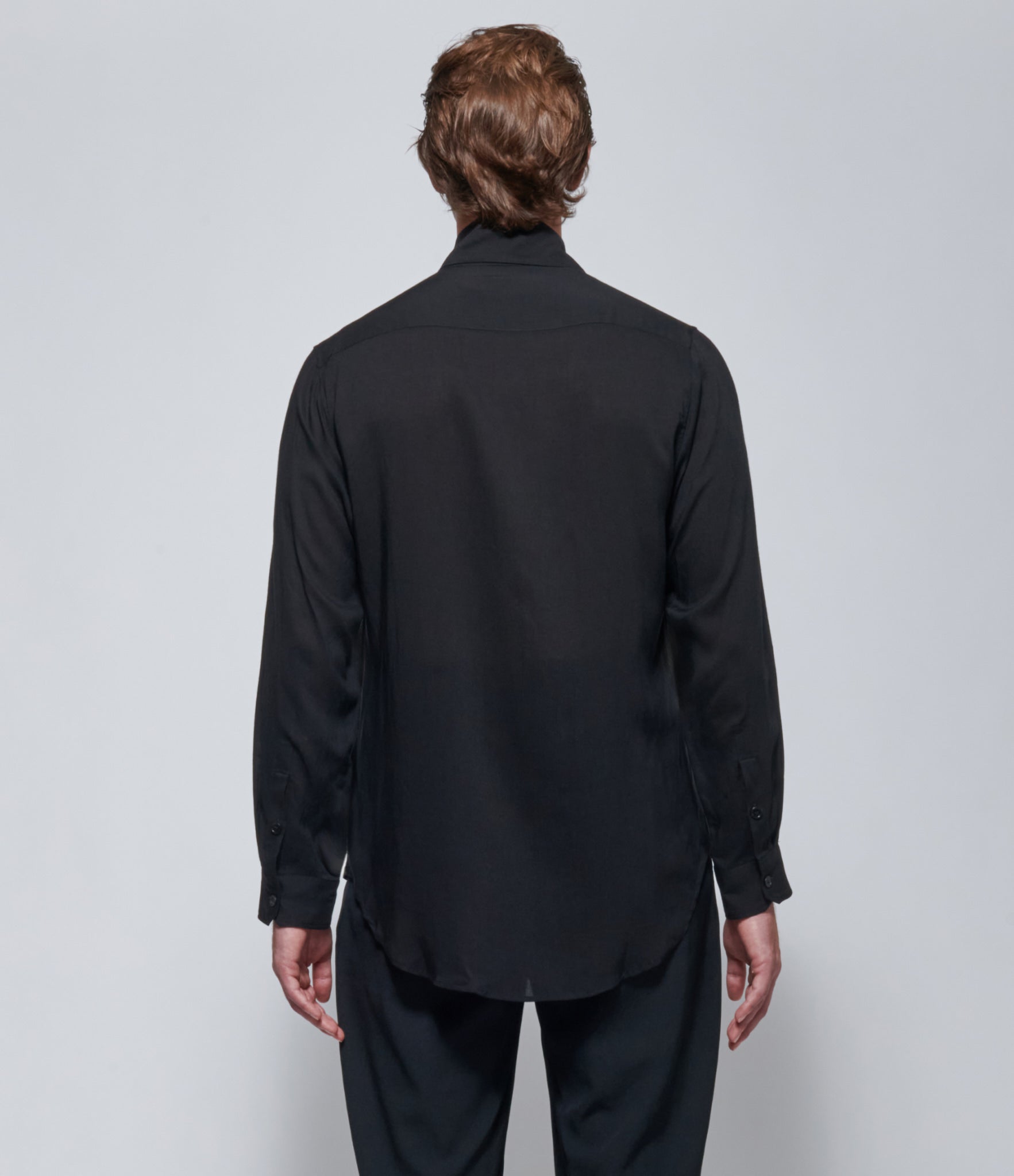 FW26 Yohji Yamamoto Scarf Collar Blouse in Black
