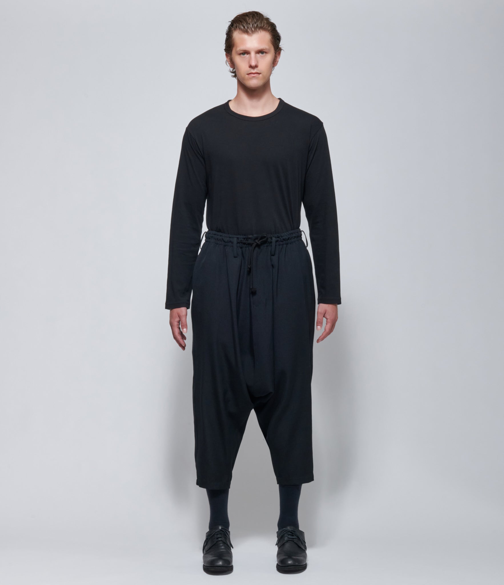 FW26 Yohji Yamamoto Sarouel Pants in Black