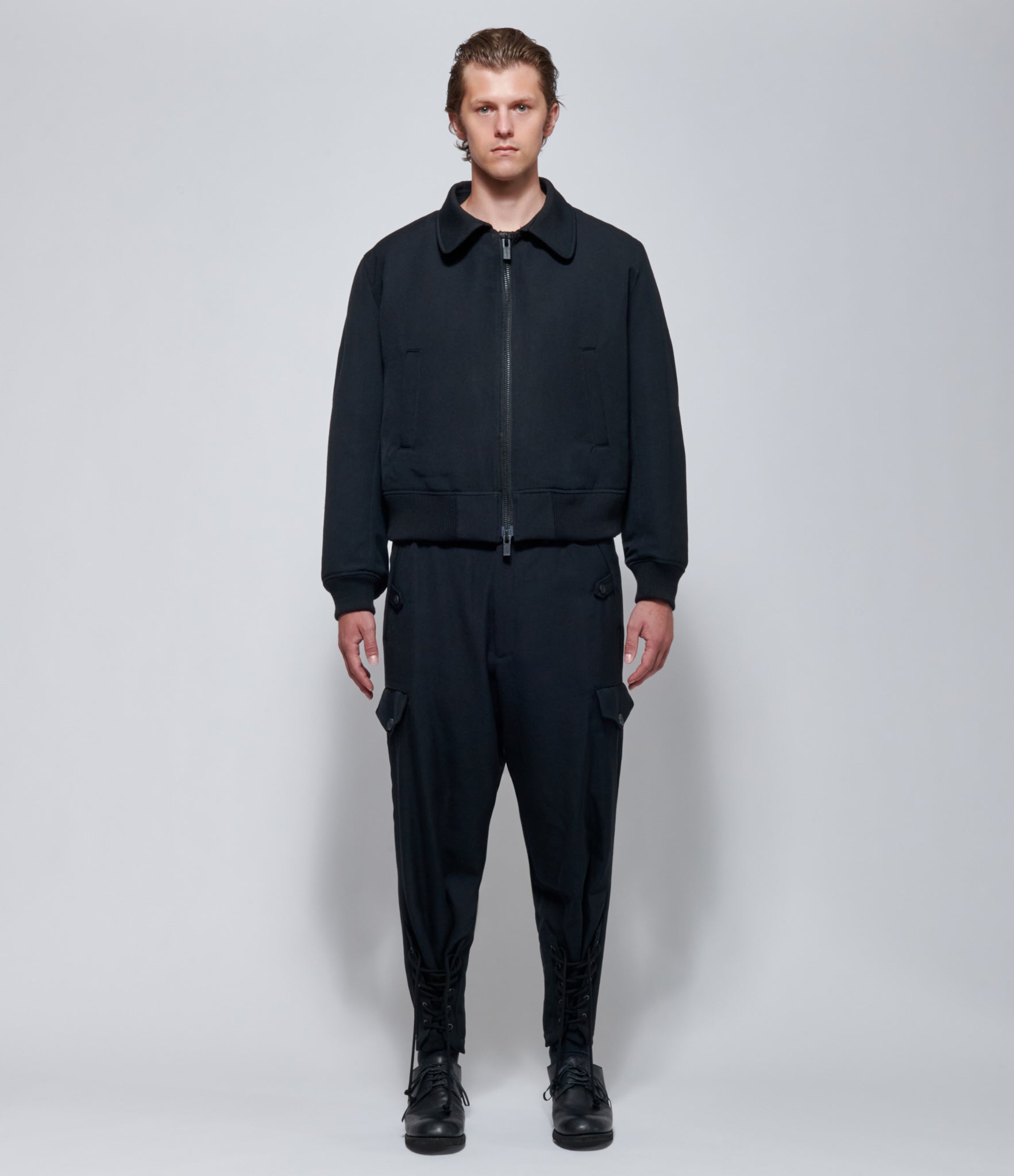 FW26 Yohji Yamamoto Flight Jacket in Black