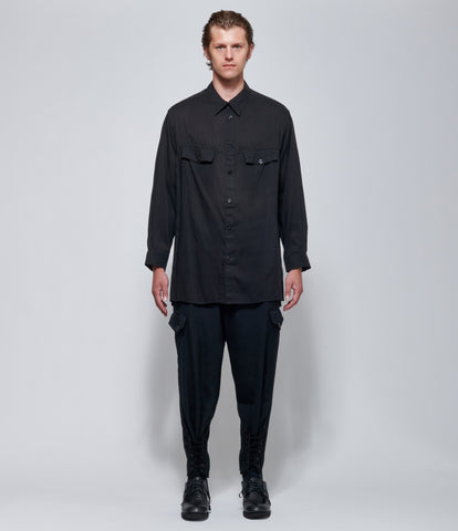 FW26 Yohji Yamamoto Chest Panel Pocket Blouse in Black