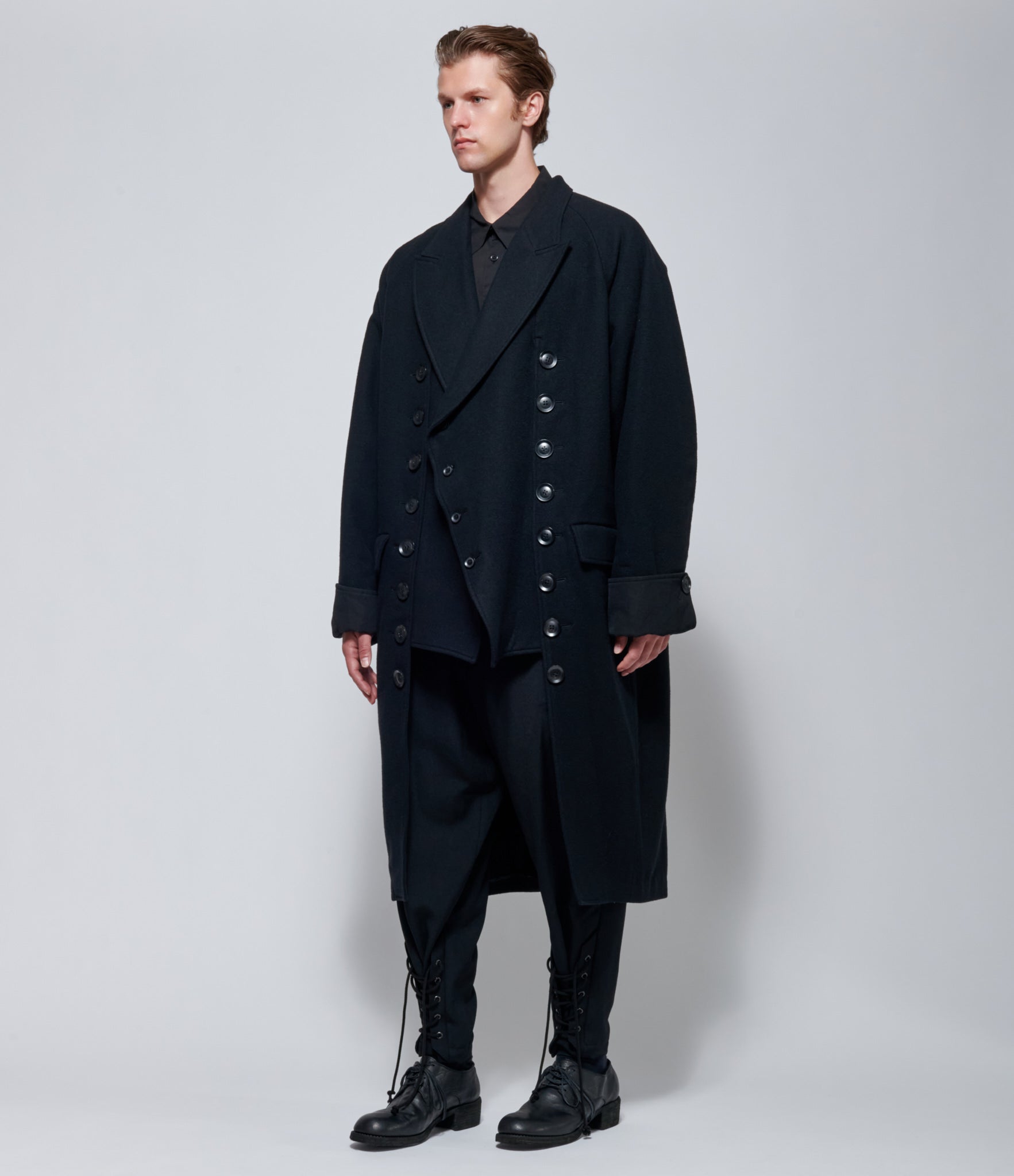 FW26 Yohji Yamamoto Raglan Vest Coat in Black