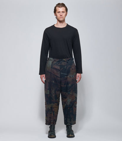 FW26 Yohji Yamamoto Mens Padded Rust Flannel Pants Black
