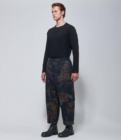 FW26 Yohji Yamamoto Mens Padded Rust Flannel Pants Black