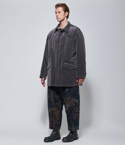 FW26 Yohji Yamamoto Velvet Padded Blouson in Grey