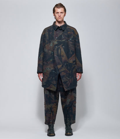 FW26 Yohji Yamamoto Padded Rust Flannel Jacket in Black