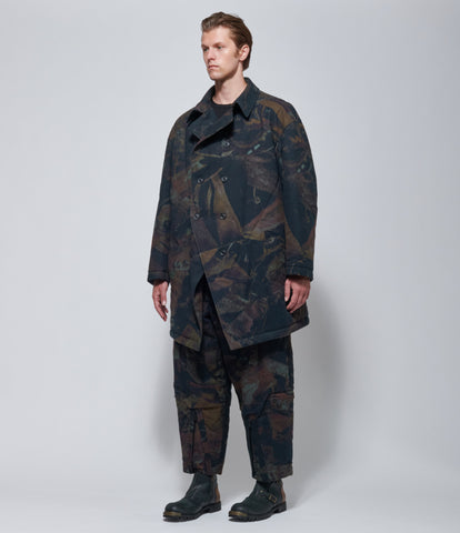 FW26 Yohji Yamamoto Padded Rust Flannel Jacket in Black