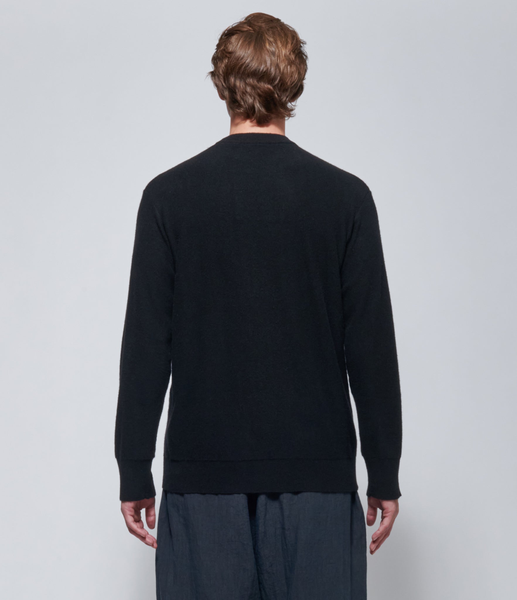 FW26 Ziggy Chen Intarsia Pattern Black Sweater