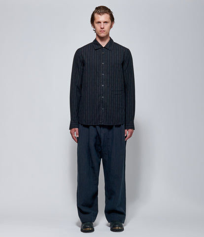 FW26 Ziggy Chen Mens Classic Striped Black Shirt