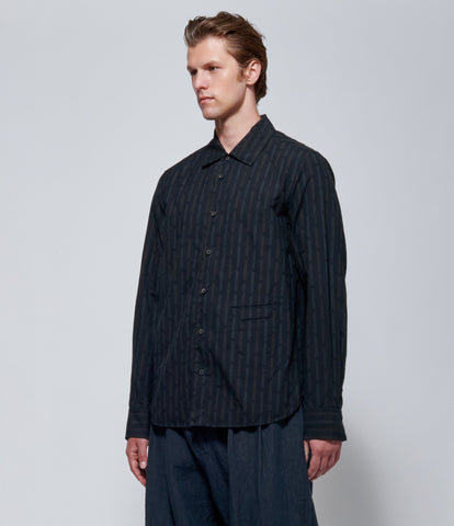 FW26 Ziggy Chen Mens Classic Striped Black Shirt