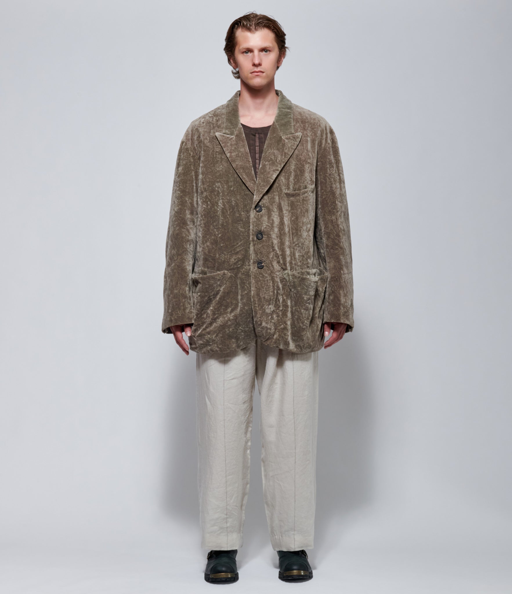 FW26 Ziggy Chen Mens Velvet 3 Button Blazer