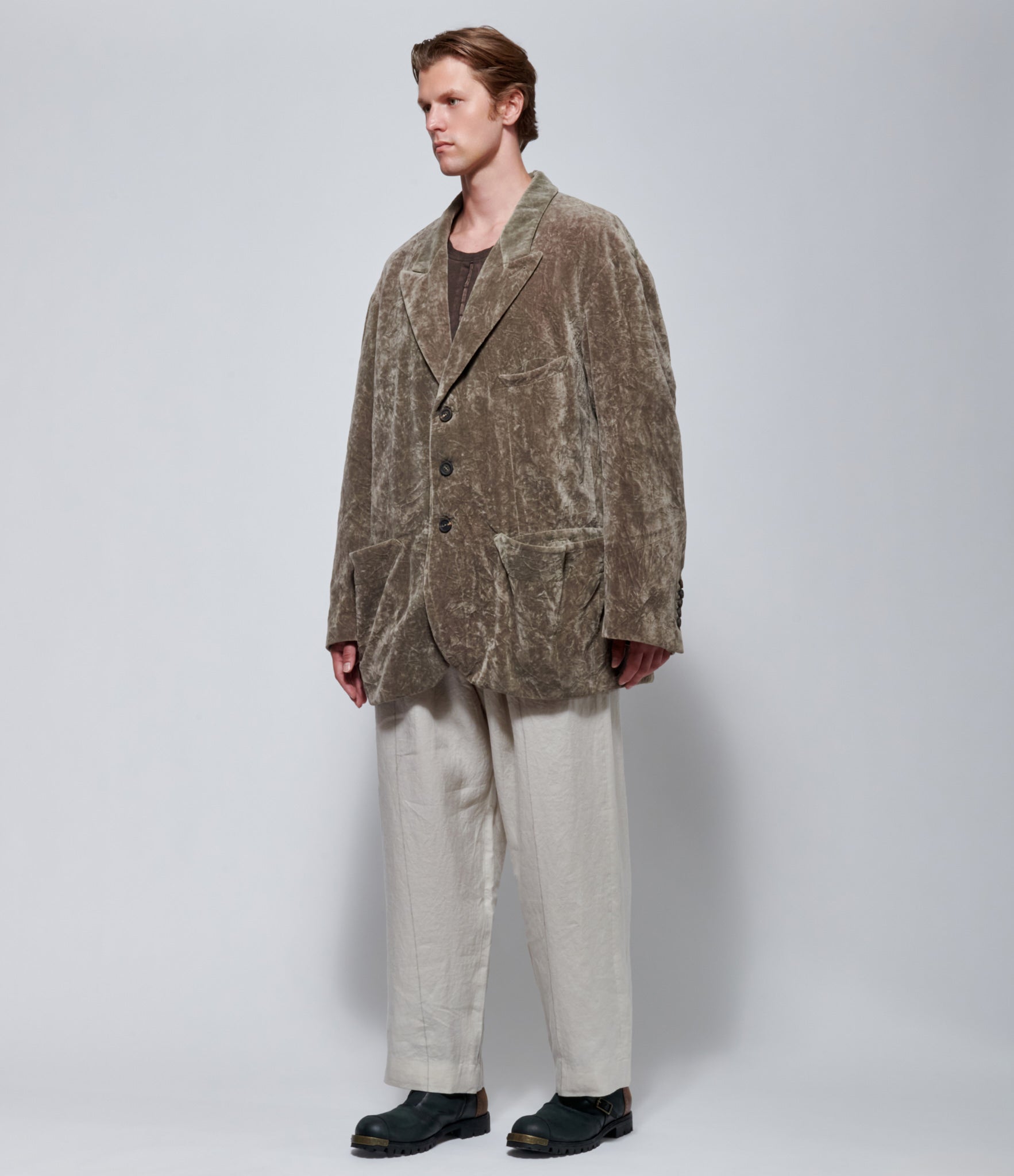 FW26 Ziggy Chen Mens Velvet 3 Button Blazer
