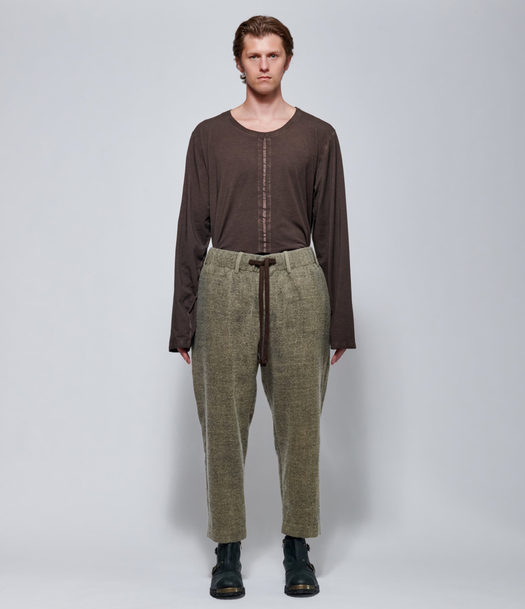 FW26 Uma Wang Mens Pigima Wool Pants in Tan