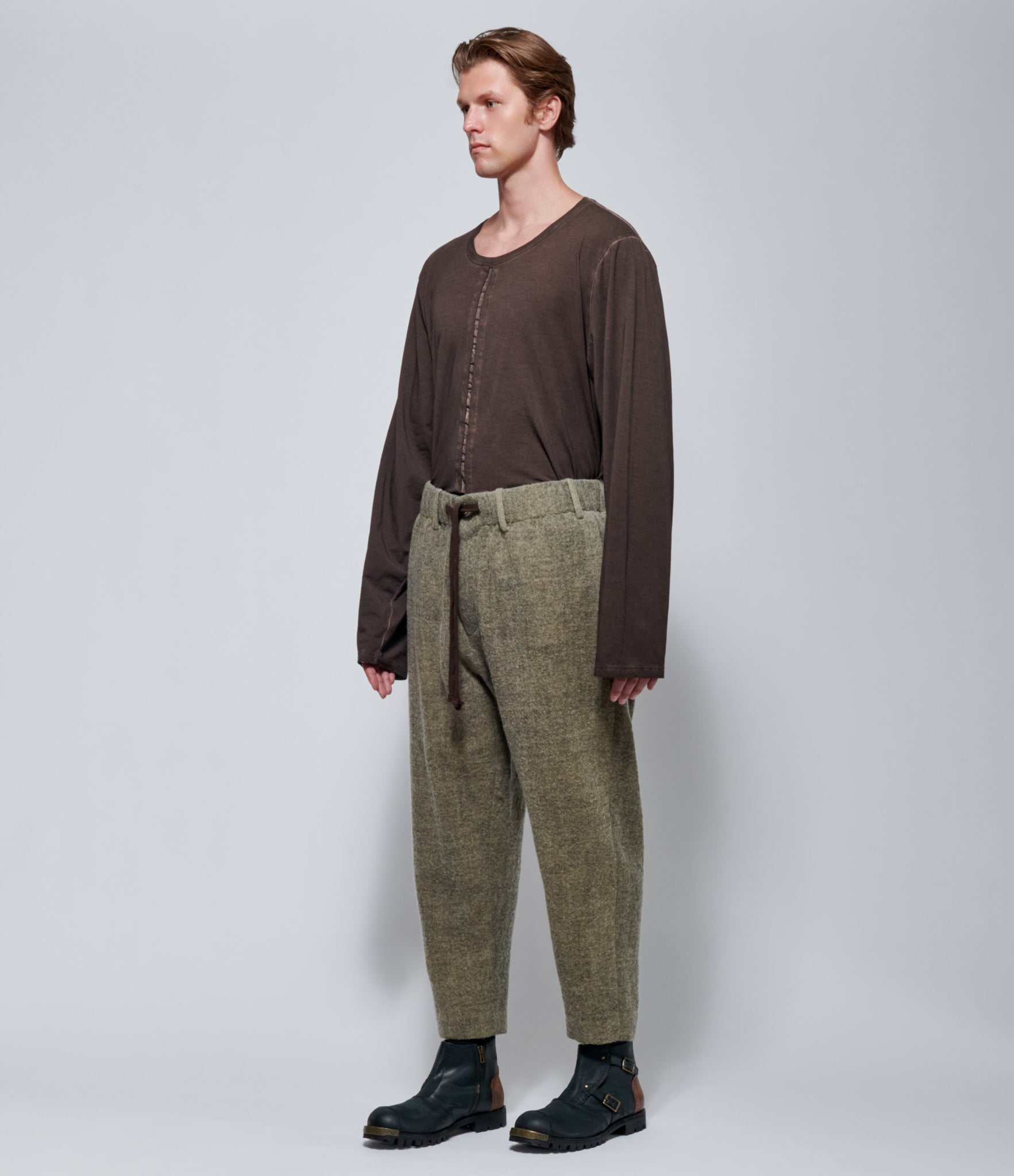 FW26 Uma Wang Mens Pigima Wool Pants in Tan