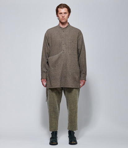 FW26 Uma Wang Mens Tapestry Wool Top Grey/Blue