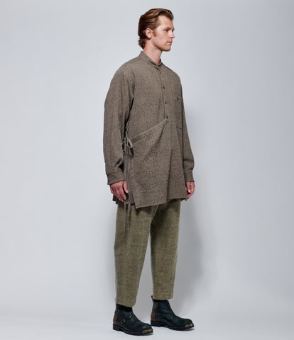 FW26 Uma Wang Mens Tapestry Wool Top Grey/Blue