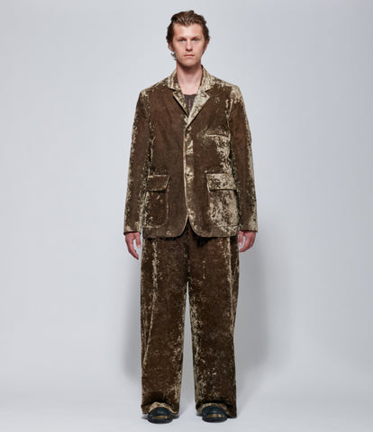 FW26 Uma Wang Mens Jupiter Velvet Blazer in Brown Olive