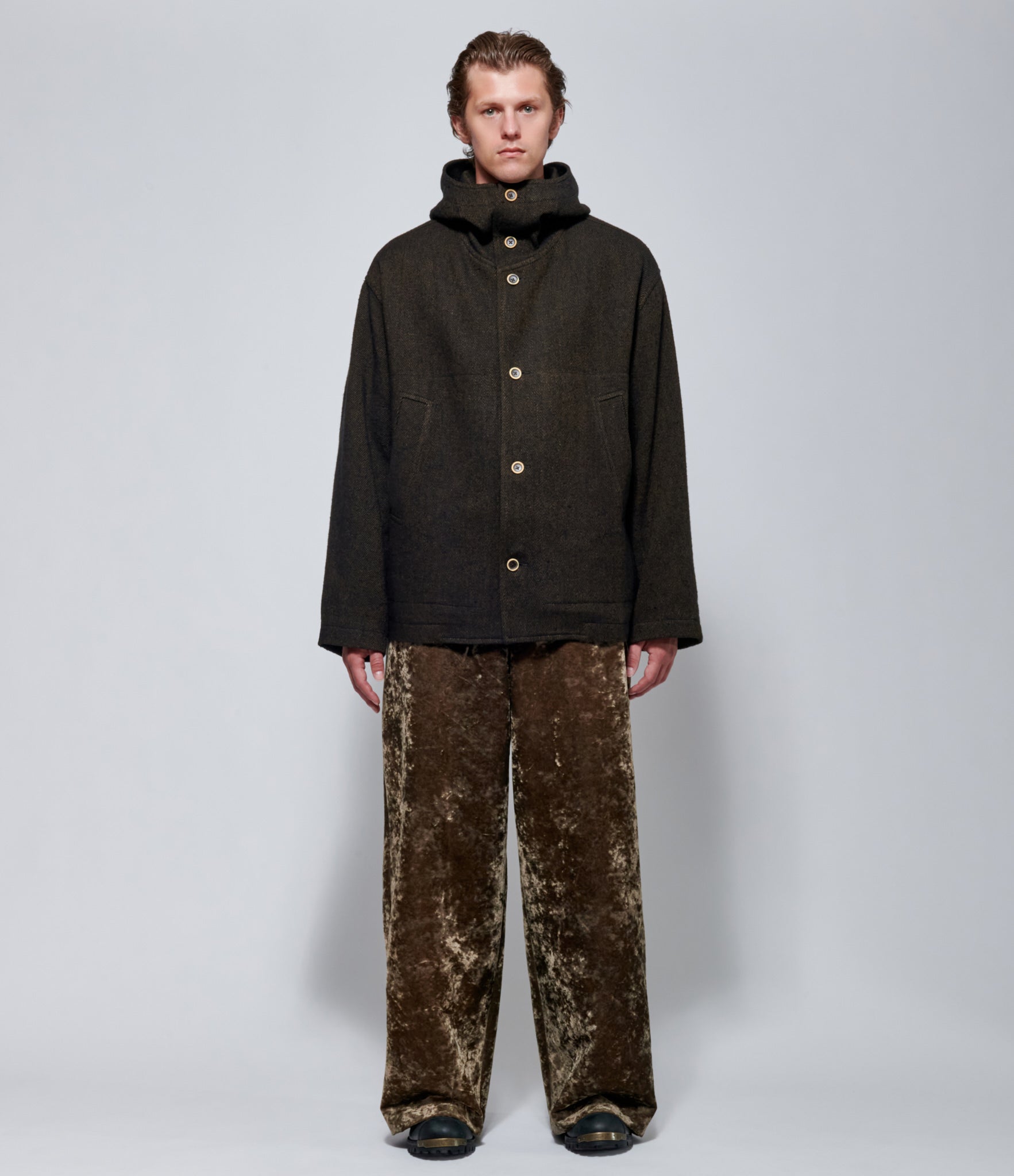 FW26 Uma Wang Mens Juto Jacket Black/Brown